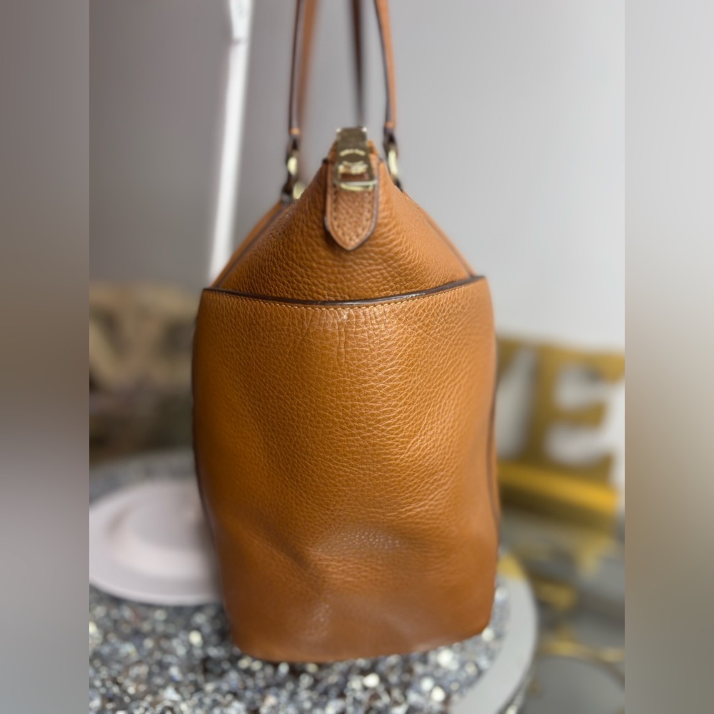 Coach Ava Tote Saddle Brown pebbled leather EUC - Picture 7 of 15